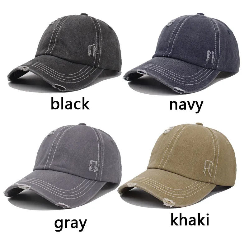 Unisex Solid Vintage Men Baseball Cap Hats For Women Cotton Hole Summer Outdoor Sprot Trucker Dad Snapback Caps Men Baseball Hat
