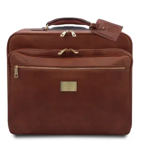 Varsavia Leather Pilot Case With Wheels
