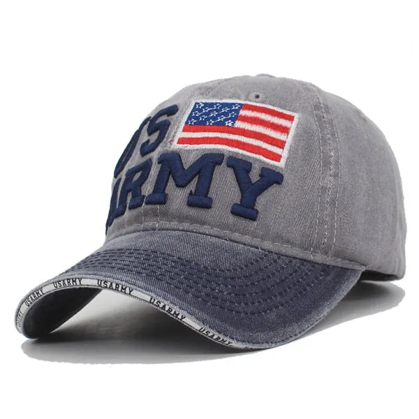 Vintage Baseball Cap Men USARMY Snapback Bone Women Hats For Men Casquette Gorras Cotton Letter Trucker Dad Hat Caps