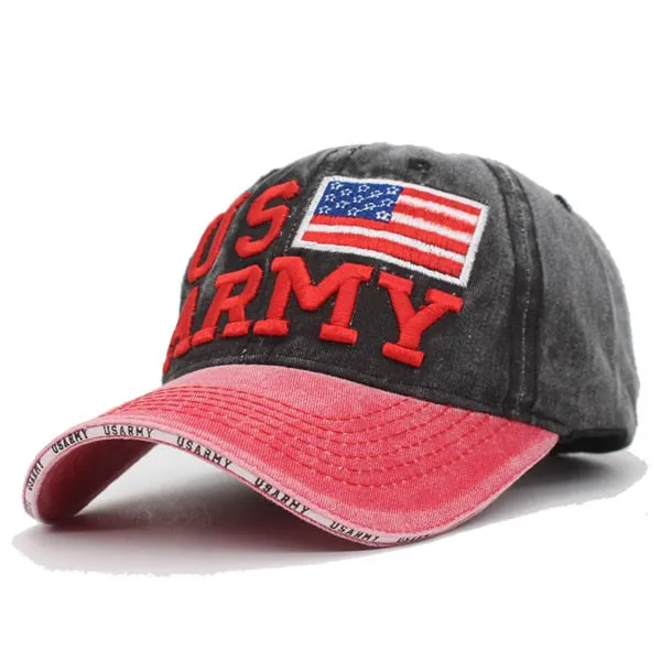 Vintage Baseball Cap Men USARMY Snapback Bone Women Hats For Men Casquette Gorras Cotton Letter Trucker Dad Hat Caps