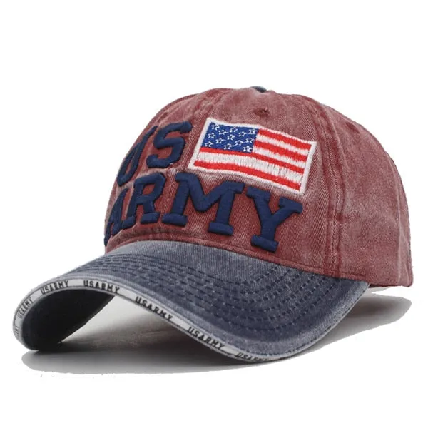 Vintage Baseball Cap Men USARMY Snapback Bone Women Hats For Men Casquette Gorras Cotton Letter Trucker Dad Hat Caps