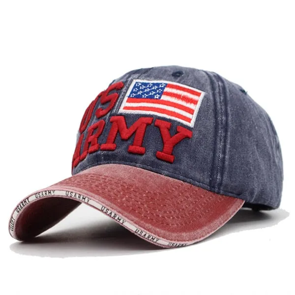 Vintage Baseball Cap Men USARMY Snapback Bone Women Hats For Men Casquette Gorras Cotton Letter Trucker Dad Hat Caps