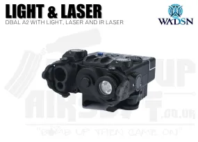 WADSN DBAL-A2 Flashlight and Red/IR Laser (Metal) - Black