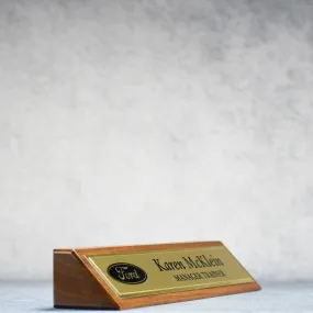 Walnut Desk Name Plate