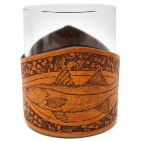 Whiskey Glass Leather Wrap - Snook Rocks Glass