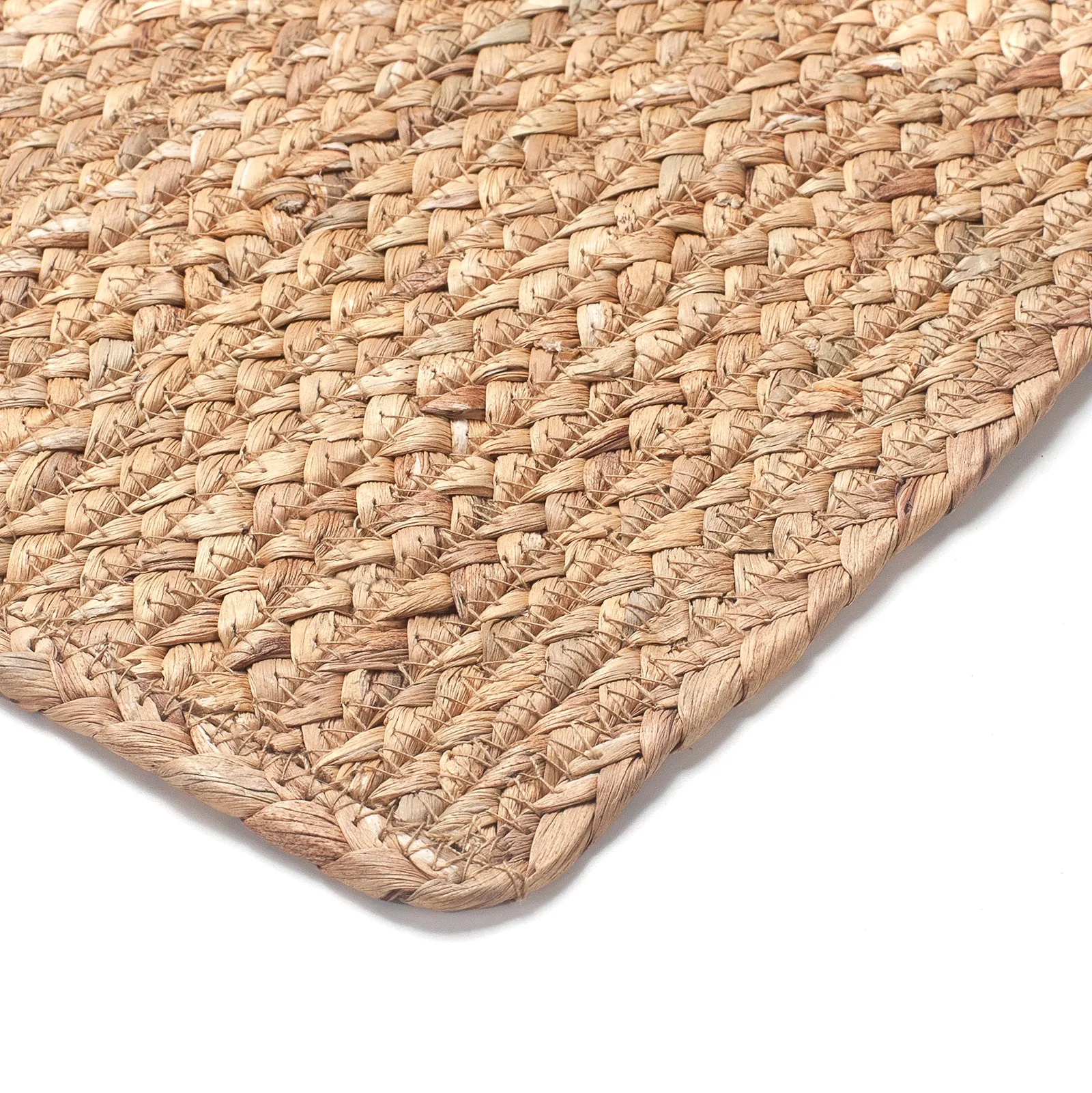 Woven Placemats Set of 6, 17" x 12" Rattan Table Mats, Natural Water Hyacinth Chargers for Dinner Plates, Wicker Placemats for Dining Table, Home, Wedding