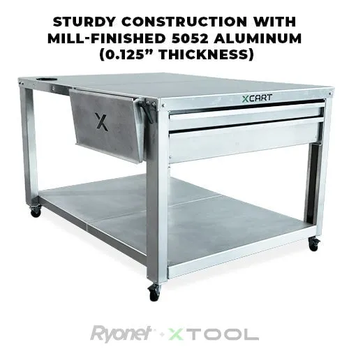 xCart Aluminum Large Heavy Duty Cart for xTool Laser and Engravers