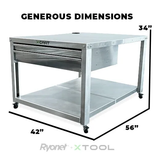 xCart Aluminum Large Heavy Duty Cart for xTool Laser and Engravers
