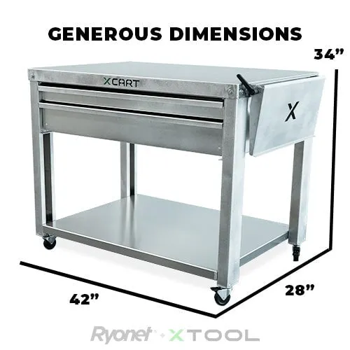 xCart Aluminum Small Heavy Duty Cart for xTool Laser and Engravers
