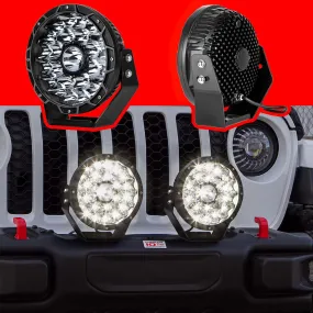 XKGlow 2pc Combo Beam Offroad Round Work Light Kit - 110 Watts 9 Inches