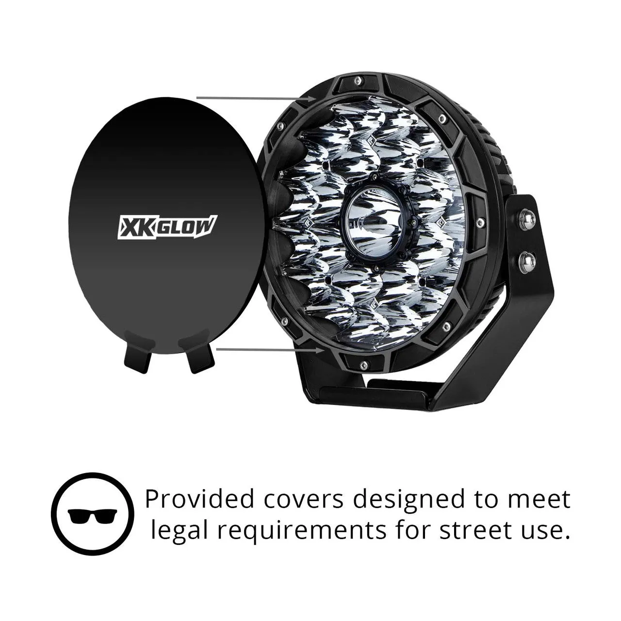 XKGlow 2pc Combo Beam Offroad Round Work Light Kit - 110 Watts 9 Inches