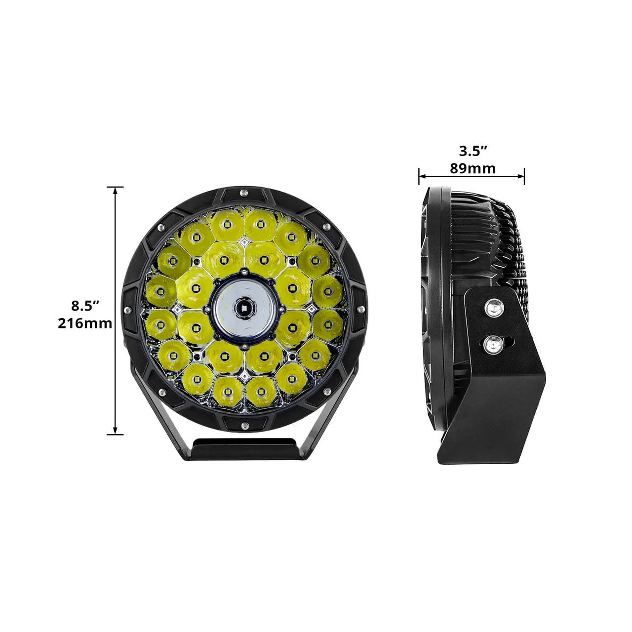 XKGlow 2pc Combo Beam Offroad Round Work Light Kit - 110 Watts 9 Inches