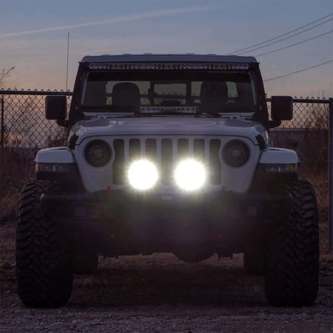 XKGlow 2pc Combo Beam Offroad Round Work Light Kit - 110 Watts 9 Inches