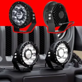 XKGlow 2pc Combo Beam Offroad Round Work Light Kit - 44 Watts 7 inches
