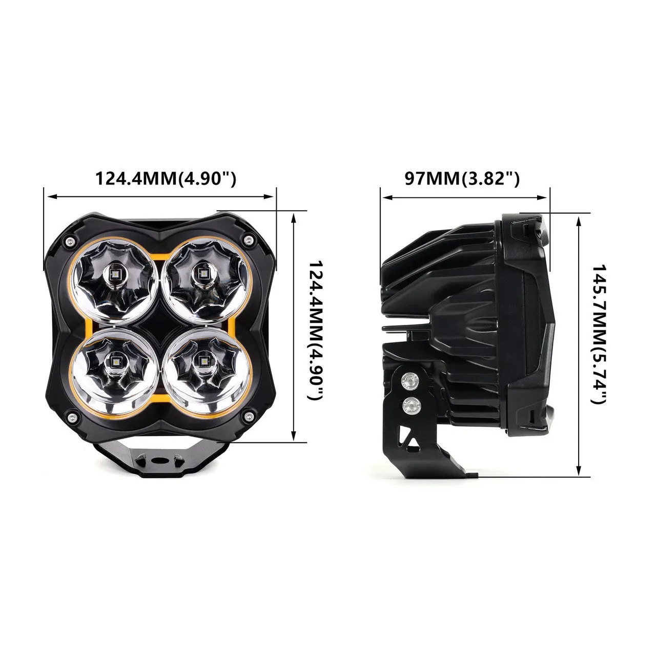 XKGlow Spot Beam Offroad Cube Lights - 48 Watts 5 inches 1pc or 2pc