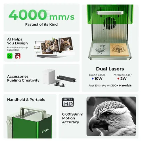 xTool F1 Dual Source IR   Diode Portable Laser Engraver and Cutter