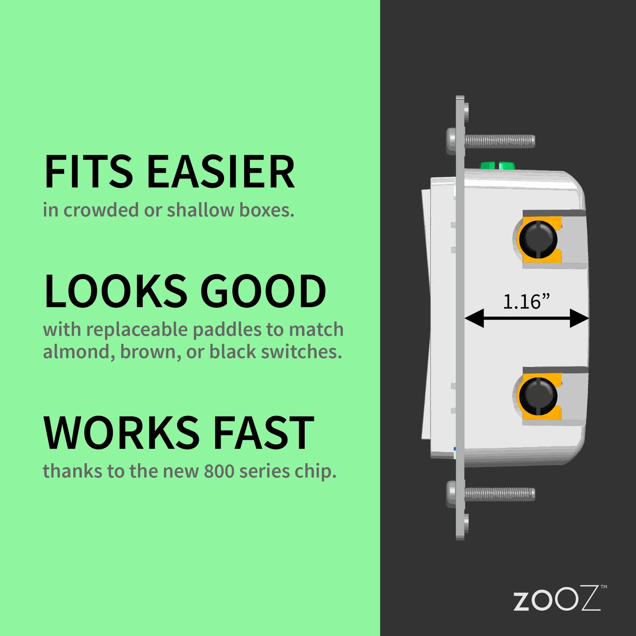 Zooz 800 Series Z-Wave Long Range Dimmer ZEN72 800LR
