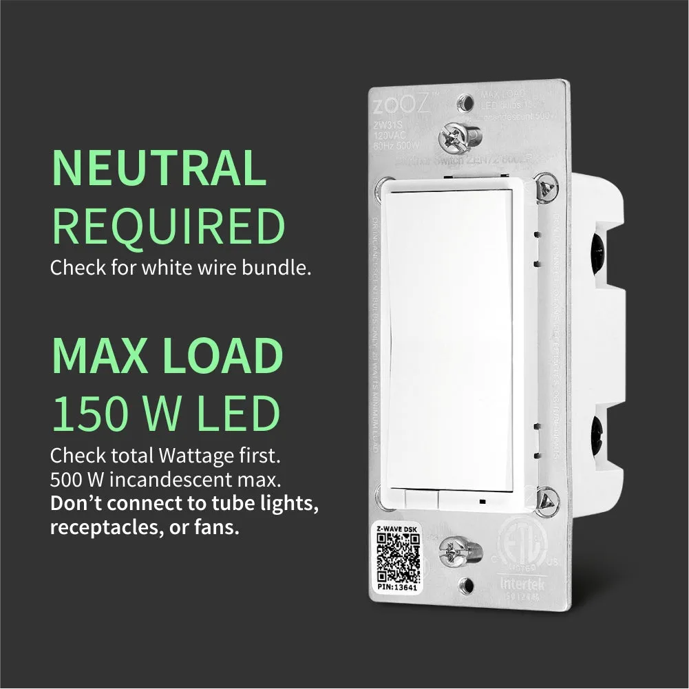 Zooz 800 Series Z-Wave Long Range Dimmer ZEN72 800LR