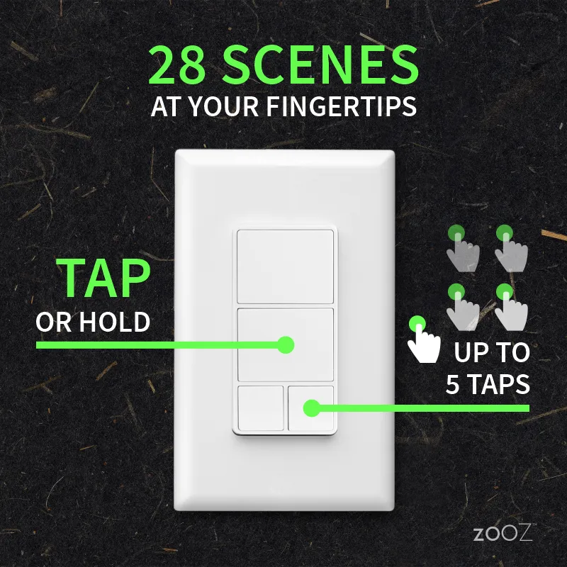 Zooz 800 Series Z-Wave Long Range Wall Remote ZEN37 800LR (Battery Powered)
